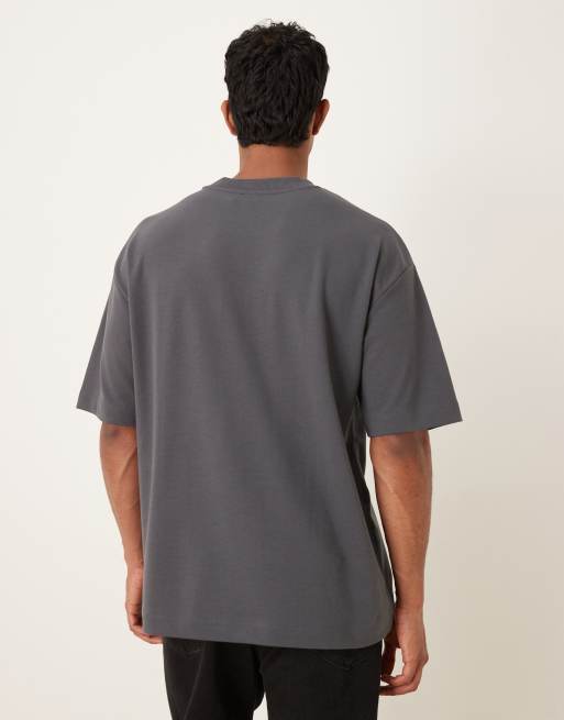 ASOS DESIGN - Oversized og blød koksgrå T-shirt i kraftigt stof, 3 af 5
