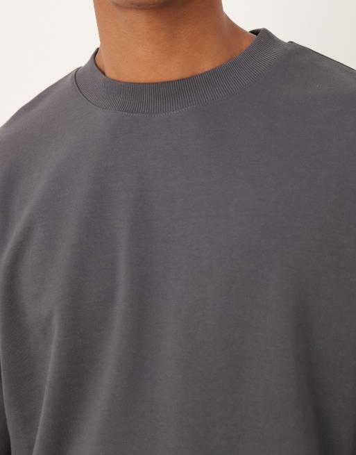 ASOS DESIGN - Oversized og blød koksgrå T-shirt i kraftigt stof, 5 af 5
