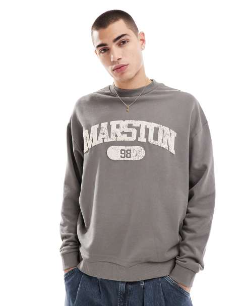 ASOS DESIGN - Oversized og grå sweatshirt med college-print - view 1