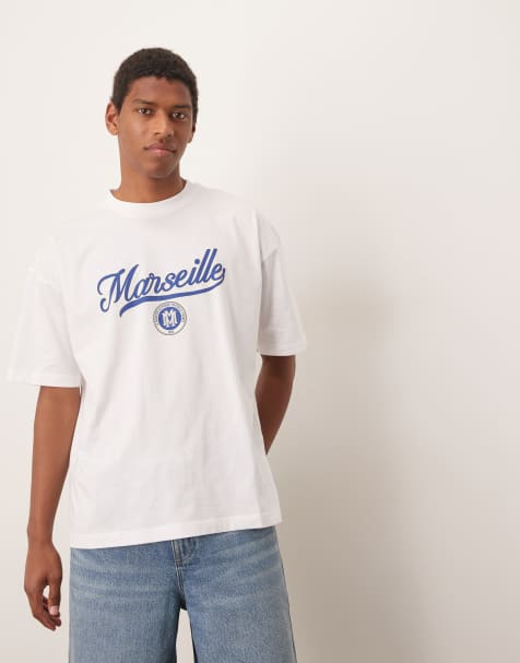 ASOS DESIGN - Oversized og hvid T-shirt med grafisk byprint - view 1