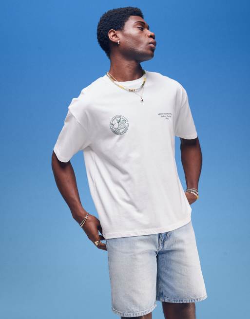 ASOS DESIGN - Oversized og hvid T-shirt med grafisk frugtprint, 3 af 4