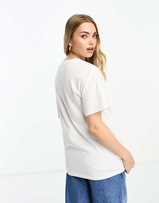 ASOS DESIGN - Oversized og hvid T-shirt med grafisk kirsebær- og båndprint, 4 af 4