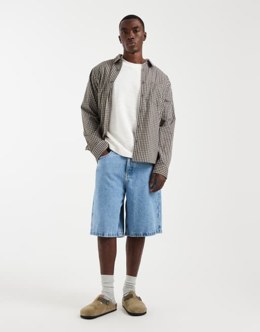ASOS DESIGN - Oversized og kraftig beige T-shirt med afkortede ærmer og nistret tekstur samt firkantet pasform, 3 af 5
