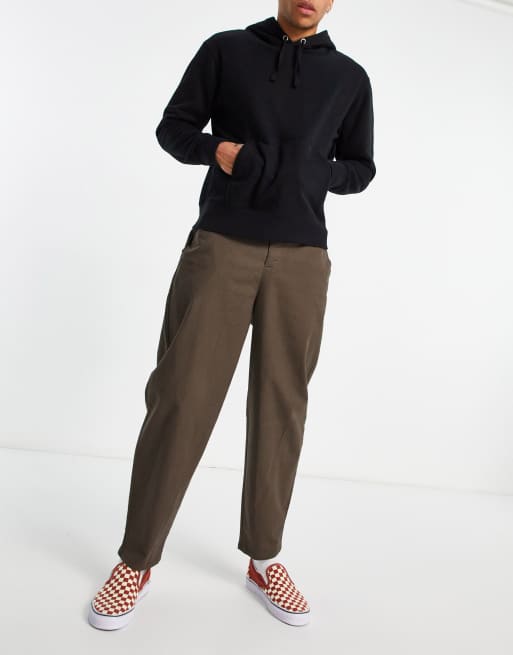 ASOS DESIGN - Oversized og tapered chinos i brun
