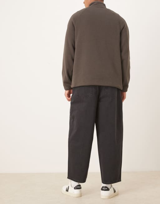ASOS DESIGN - Oversized og tapered jeans i forvasket sort, 2 af 5