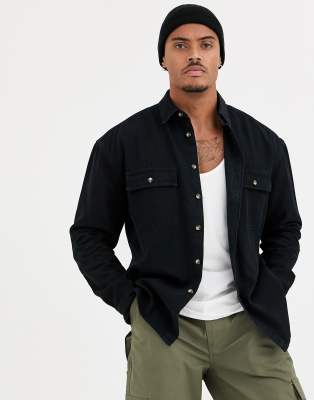 asos black denim shirt