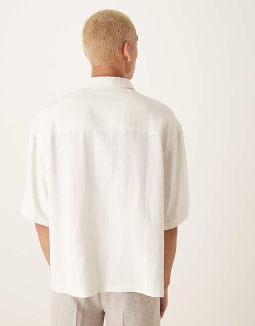 ASOS DESIGN oversized overhead boxy linen shirt in white | ASOS ASOS DESIGN oversized overhead boxy linen shirt in white | ASOS