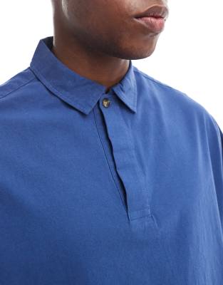 Asos Design Oversized Overhead Boxy Textured Shirt