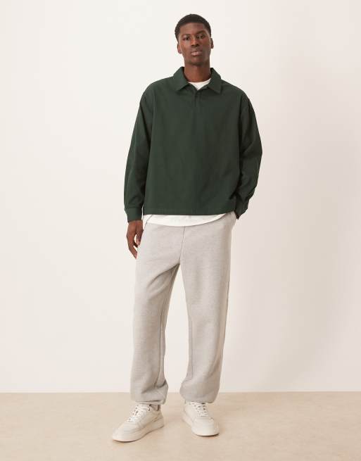 ASOS DESIGN oversized overhead shirt in green twill, 2 of 5