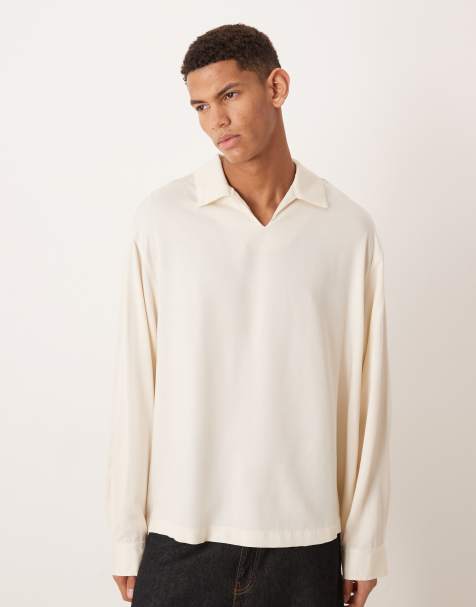ASOS DESIGN oversized overhead shirt in stone