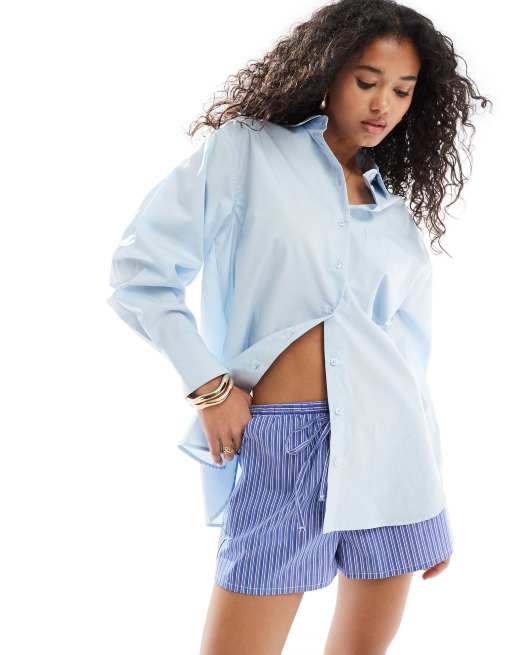 ASOS DESIGN - Oversized overhemd in blauw