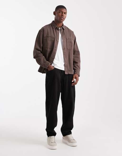 ASOS DESIGN - Oversized overhemd in bruin, 2 van 5