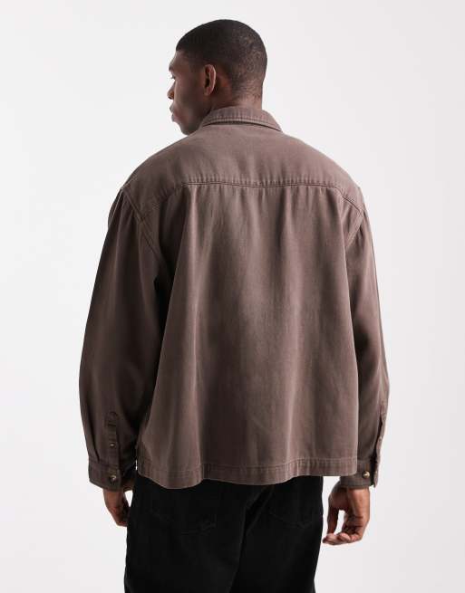 ASOS DESIGN - Oversized overhemd in bruin, 3 van 5