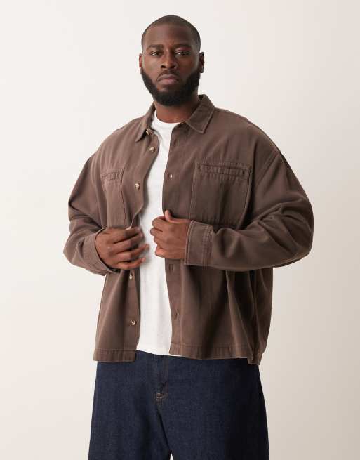ASOS DESIGN - Oversized overhemd in bruin, 5 van 5