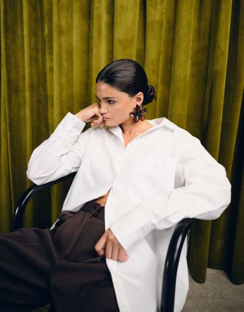 ASOS DESIGN - Oversized overhemd in wit - view 1