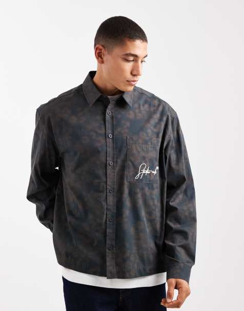 ASOS DESIGN - Oversized overhemd met geborduurde borstzak in luipaardprint - view 1