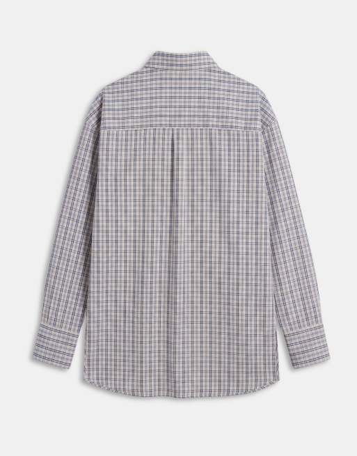 ASOS DESIGN oversized overhemd met lange achterkant in blauw geruit, 7 van 9