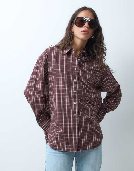ASOS DESIGN oversized overhemd met lange achterkant in mini ruit, 4 van 9