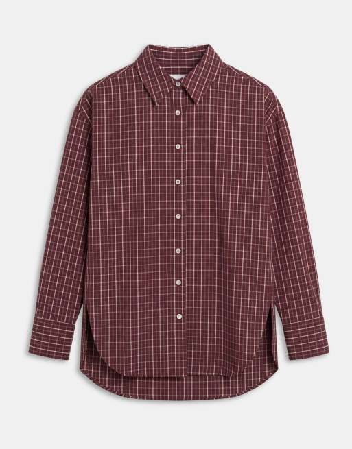 ASOS DESIGN oversized overhemd met lange achterkant in mini ruit, 6 van 9