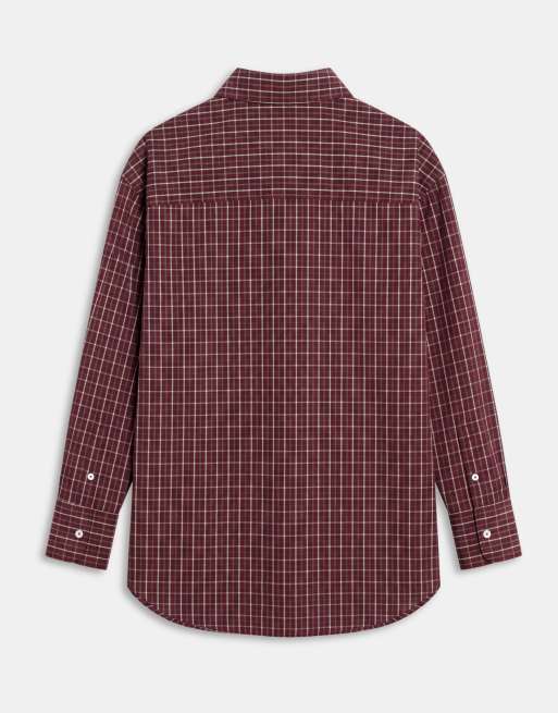 ASOS DESIGN oversized overhemd met lange achterkant in mini ruit, 7 van 9