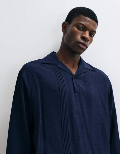 ASOS DESIGN oversized overhemd met losse pasvorm in navy - view 1