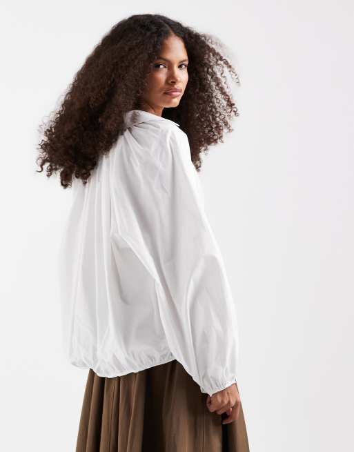 ASOS DESIGN - Oversized overhemd met pofmouwen in wit, 4 van 4