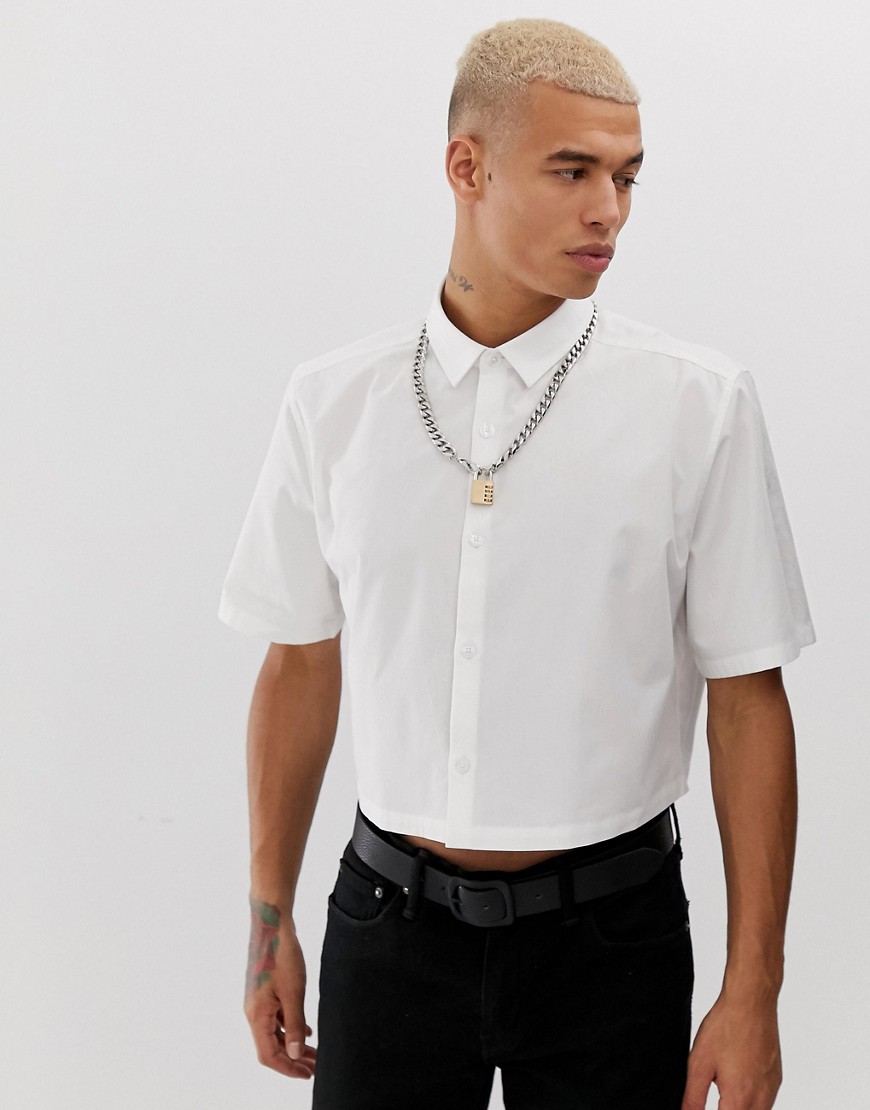 ASOS DESIGN - Oversized overhemd met rechte pasvorm in wit