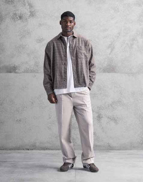 ASOS DESIGN - Oversized overhemd van wolmix in bruin - view 1