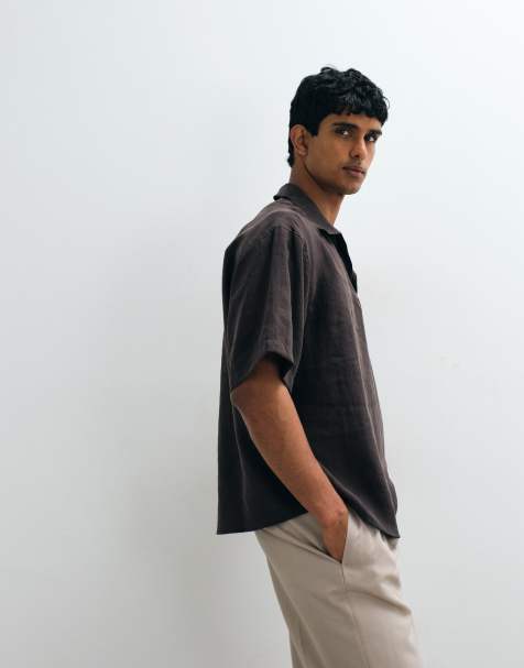 ASOS DESIGN - Oversized overhemd zonder sluiting in bruin - view 1