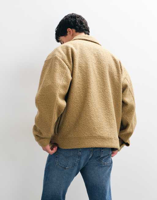 ASOS DESIGN oversized overshirt met structuur in beige - camel, 2 van 10
