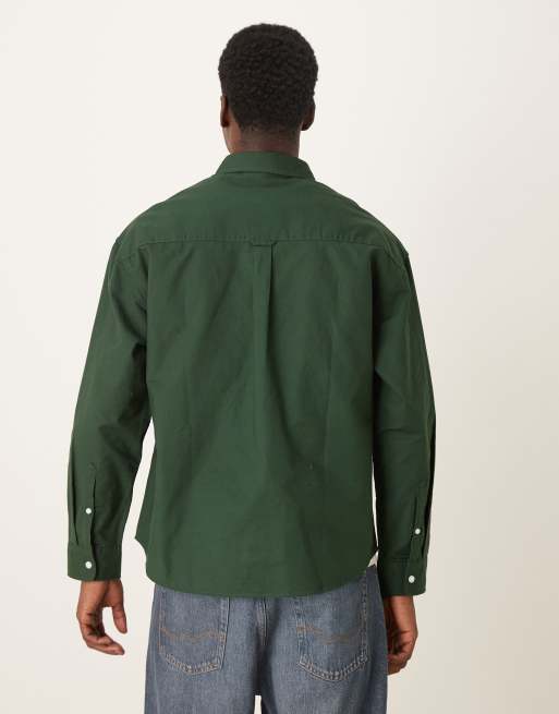 ASOS DESIGN - Oversized Oxford overhemd in jaren 90-stijl in groen, 3 van 5