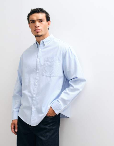 ASOS DESIGN oversized oxford shirt in blue - view 1