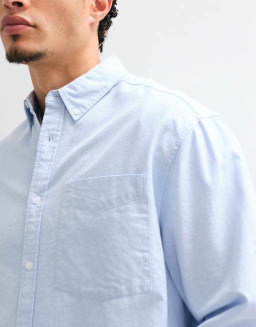 ASOS DESIGN oversized oxford shirt in blue, 2 of 5