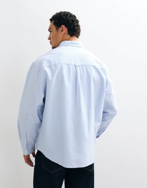 ASOS DESIGN oversized oxford shirt in blue, 3 of 5