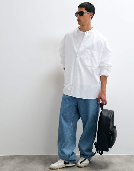 ASOS DESIGN oversized oxford shirt in white, 2 of 5