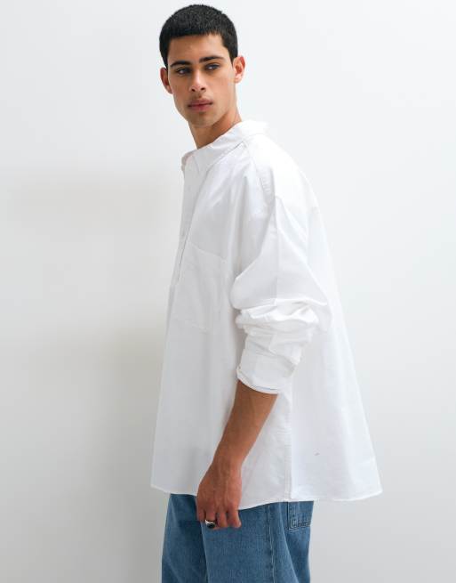 ASOS DESIGN oversized oxford shirt in white, 3 of 5