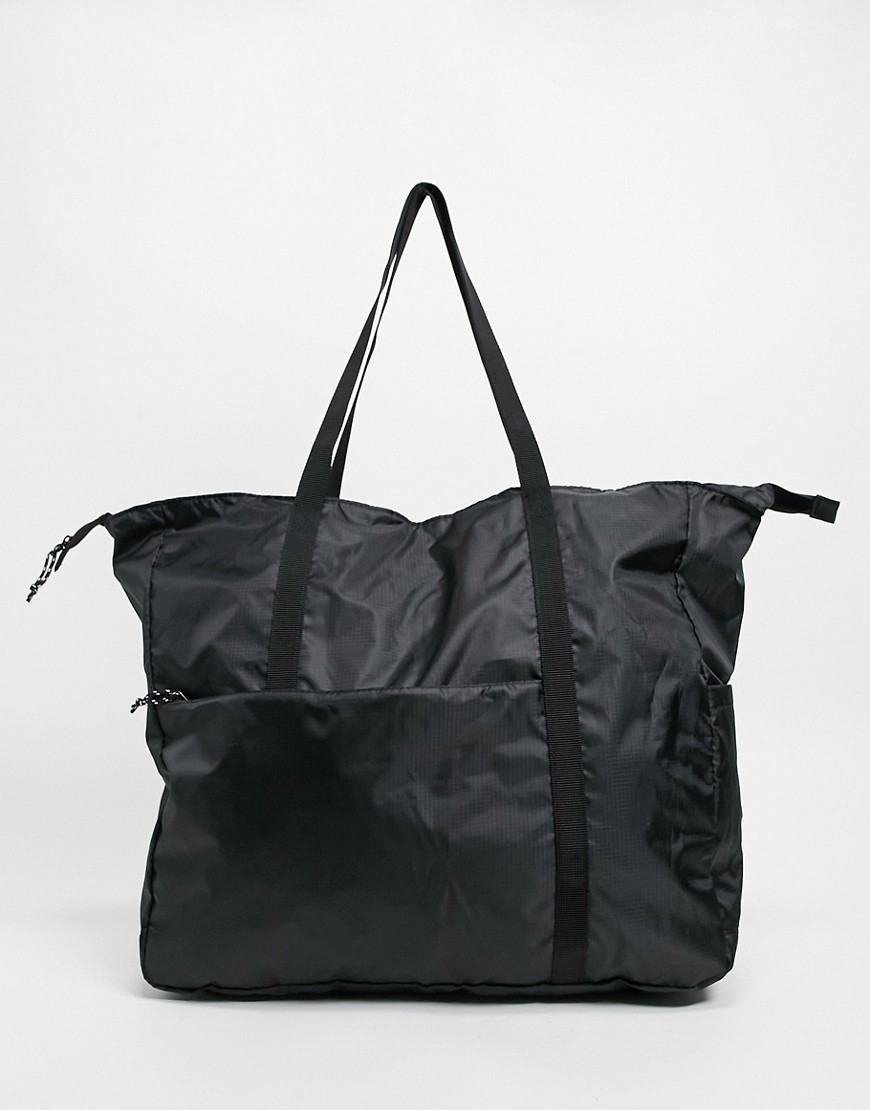ASOS DESIGN oversized packable tote bag in black 45 liters