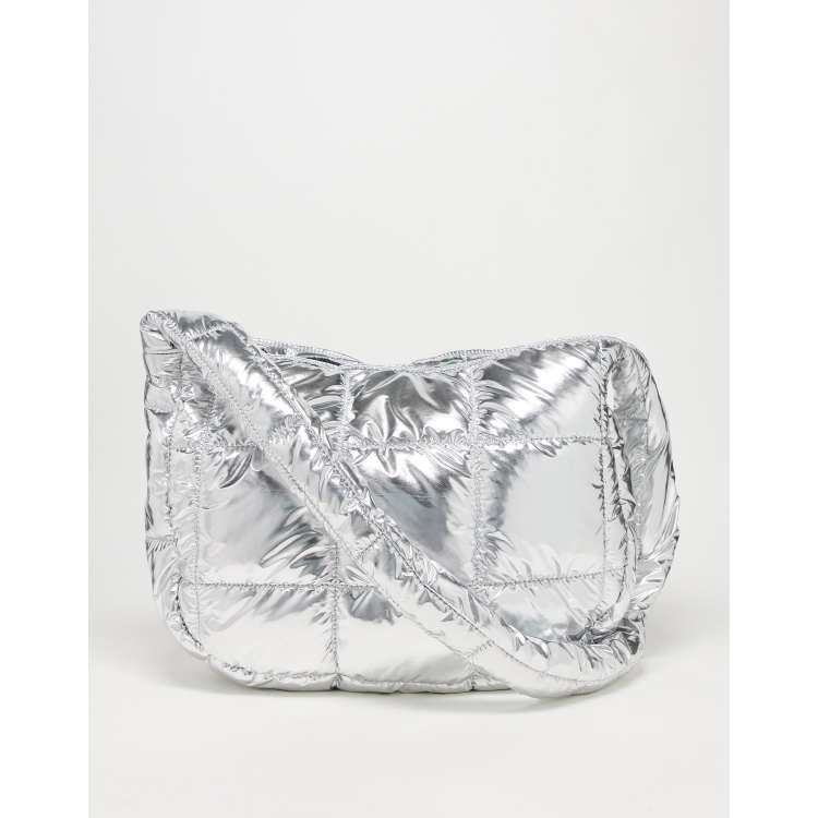 Silver sling bag sale