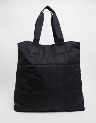 black padded tote bag