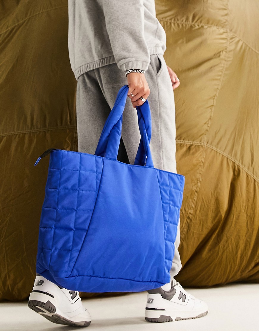 ASOS DESIGN oversized padded tote bag in cobalt - MBLUE