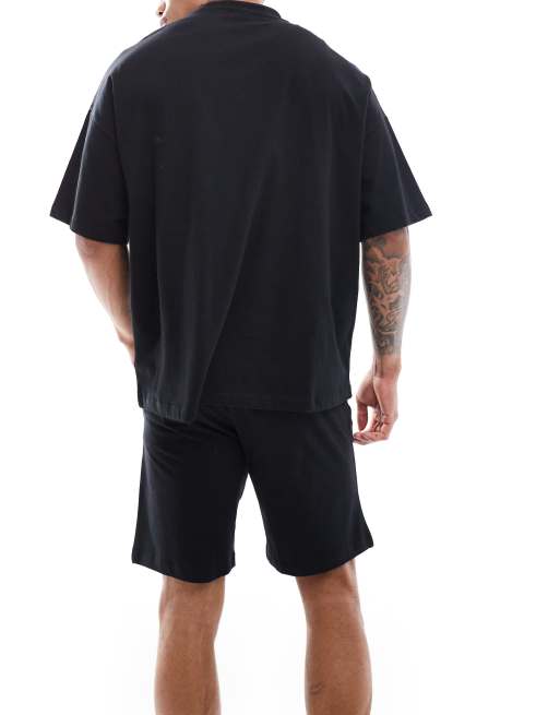 ASOS DESIGN oversized pajama set in black | ASOS