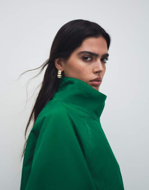 ASOS DESIGN - Oversized paper-touch trainingsjack in groen, 2 van 8