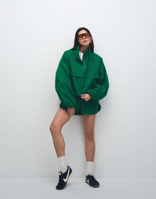 ASOS DESIGN - Oversized paper-touch trainingsjack in groen, 3 van 8