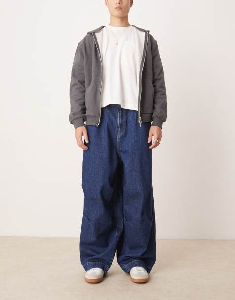 ASOS DESIGN - Oversized parachute-jeans met spoelwassing - view 1