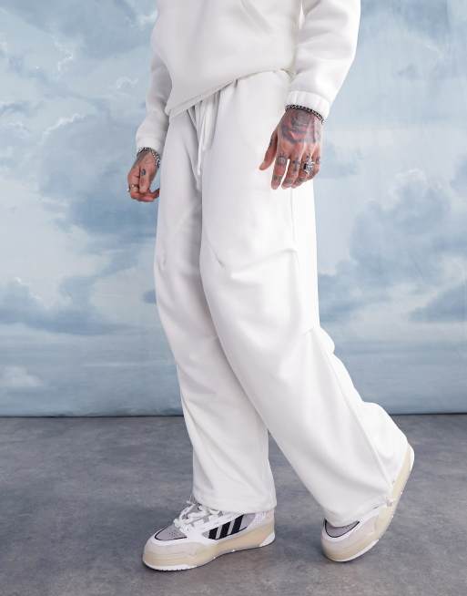 ASOS DESIGN oversized parachute joggers in off white ASOS