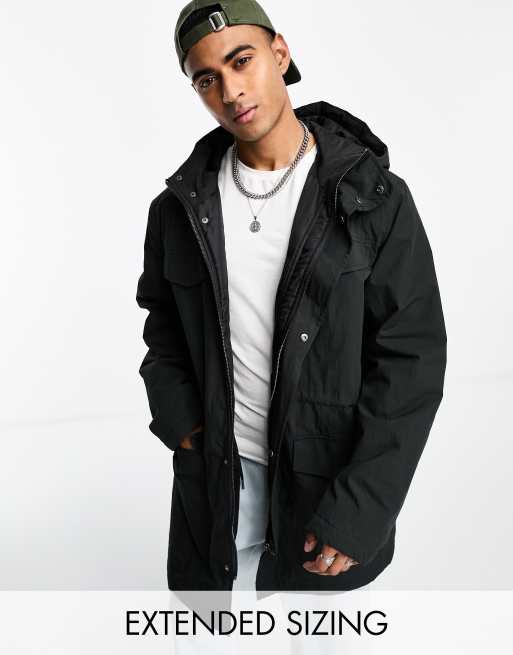 ASOS DESIGN oversized parka jacket in black | ASOS