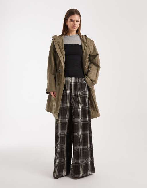 ASOS DESIGN oversized parka jacket in khaki, 2 of 4