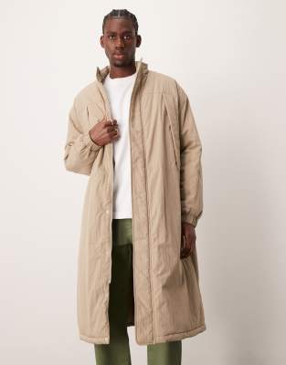 oversized parka jacket in stone-Neutral