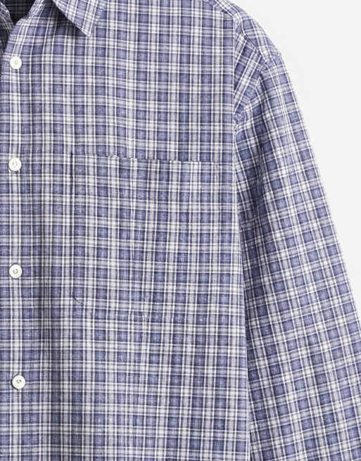ASOS DESIGN oversized plaid shirt in blue, 8 of 9