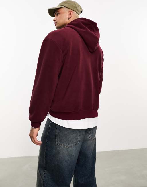 Burgundy fleece outlet hoodie